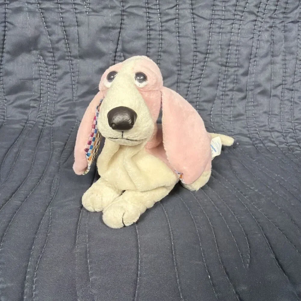 Vintage Applause Hush Puppies Basset Hound Plush Pink 8
